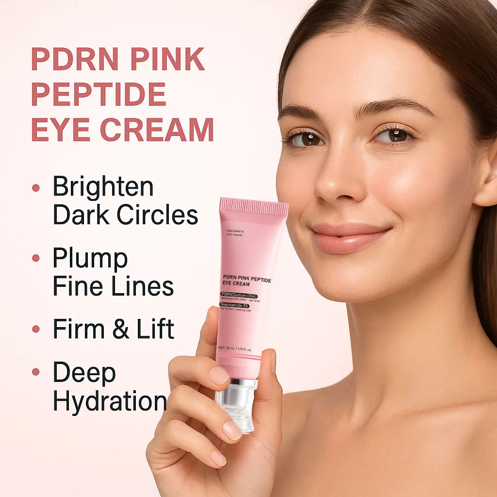 PDRN Pink Peptide Eye Cream 30ml for Women Reduces Dark Circles &amp; Wrinkles, Lifting and Firming, Deep Moisturizing