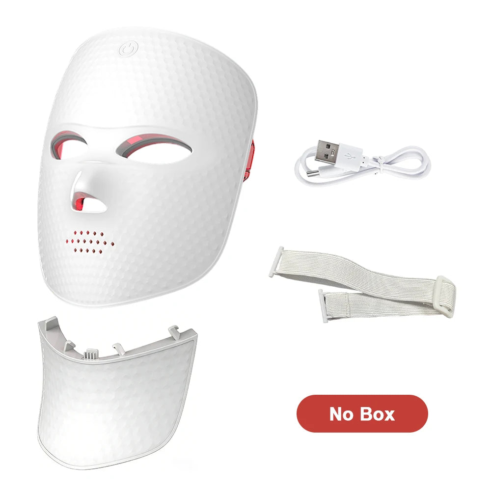 2 In 1 Facial LED Mask with Neck 7 Colors LED Face Mask Skin Care Facial Neck Beauty Mask Home Use Beauty Machine