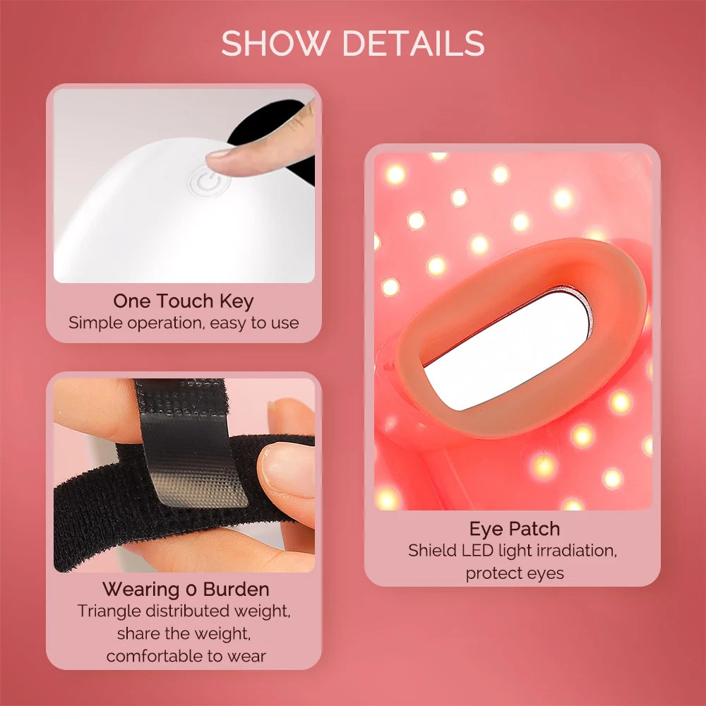 7 Colors LED Face Neck Mask Rechargeable LED Photon Beauty Mask Machine Facial Lifting Skin Care Tool