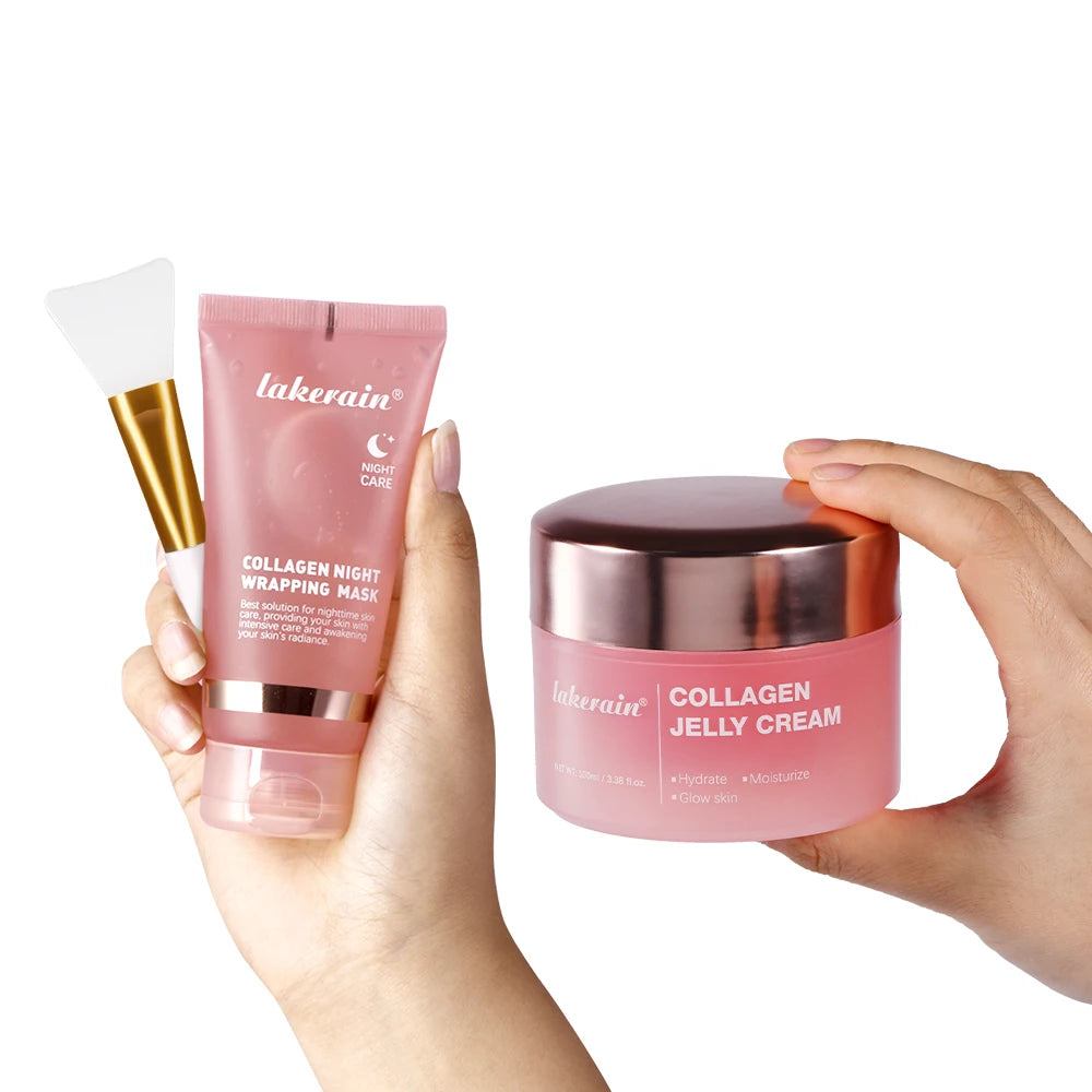Collagen Jelly Cream Hydrolyzed Collagen Overnight Facial Mask Wrapping Peel-Off Mask Hydrating Firming Moisturizing SkinCare