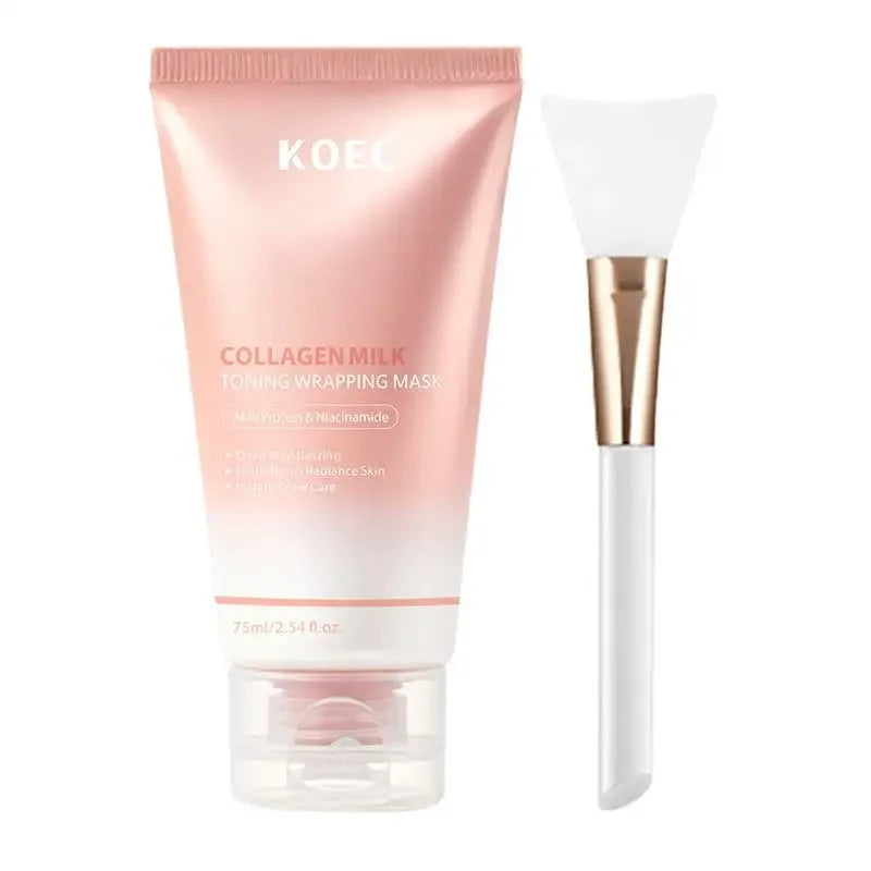 Collagen Milk Toning Wrapping Mask Deep Hydration&amp;Radiance Skin Instant Glow Care Milk Protein &amp; Niacinamide Milky Peel-off Mask