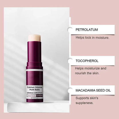 Calcium Volume Multi Balm Korean Skincare Stick,Face &amp; Eye Cream,Collagen Deep Moisturizing Anti-Wrinkle,Suitable for Pre Makeup