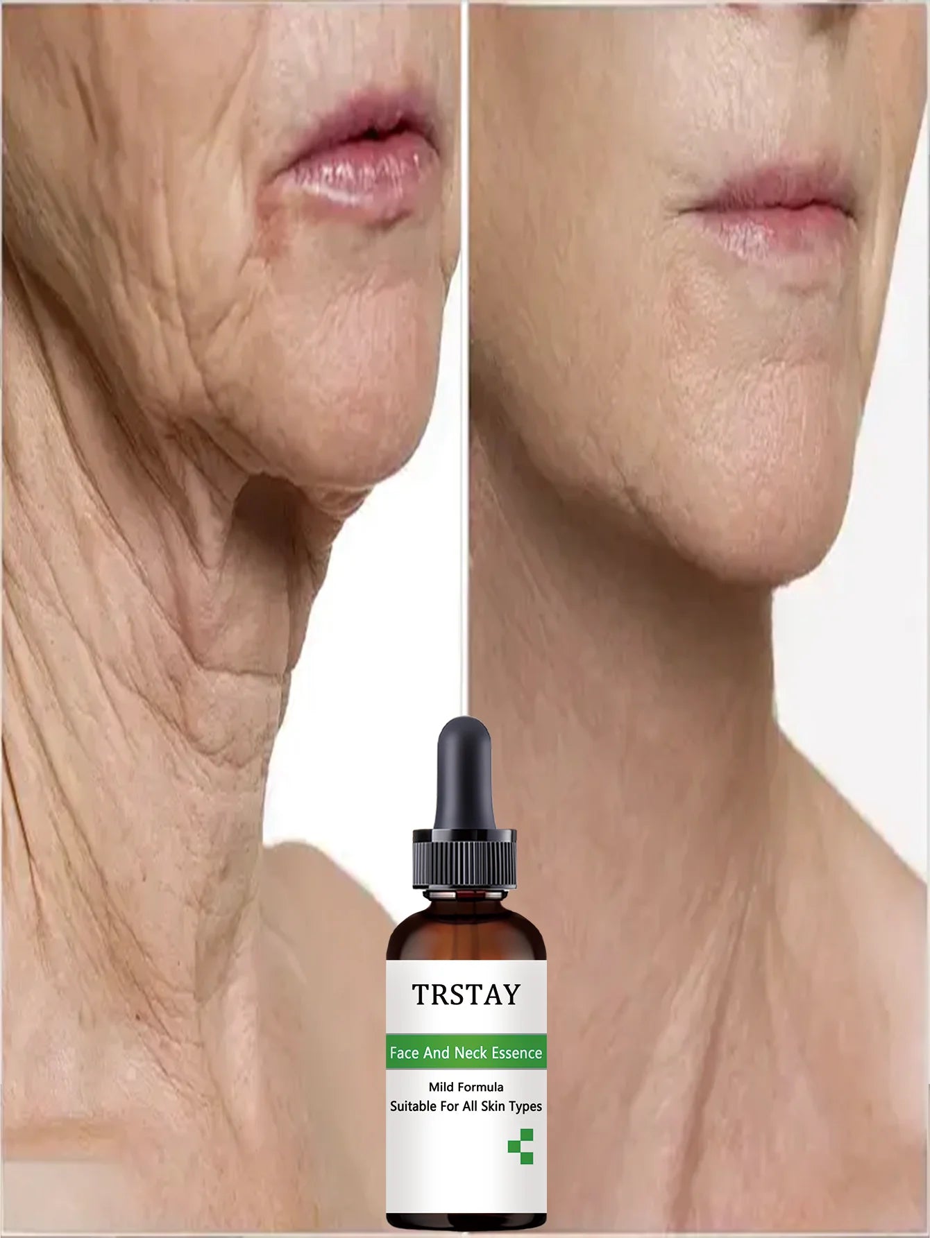 Moisturizing essence moisturizes the neck, evens the skin tone, and makes the skin look smoother