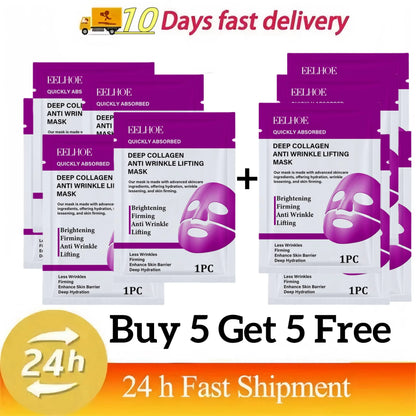 Collagen Anti Wrinkle Facial Mask Anti Aging Fade Fine Lines Firm Skin Whitening Moisturizing Lifting SkinCare Korean Cosmetics