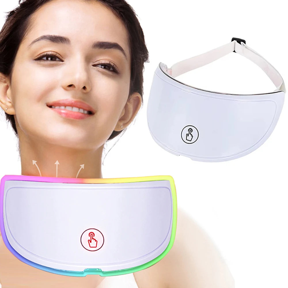 7 Colors LED Face Mask Beauty Machine Neck Part Mask LED Photon Facial Mask Repaired Skin Anti Aging Skin Rejuvenation Tool