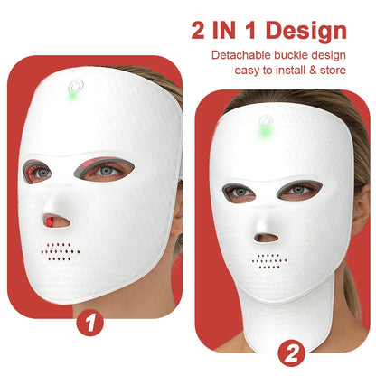 2 In 1 Facial LED Mask with Neck 7 Colors LED Face Mask Skin Care Facial Neck Beauty Mask Home Use Beauty Machine