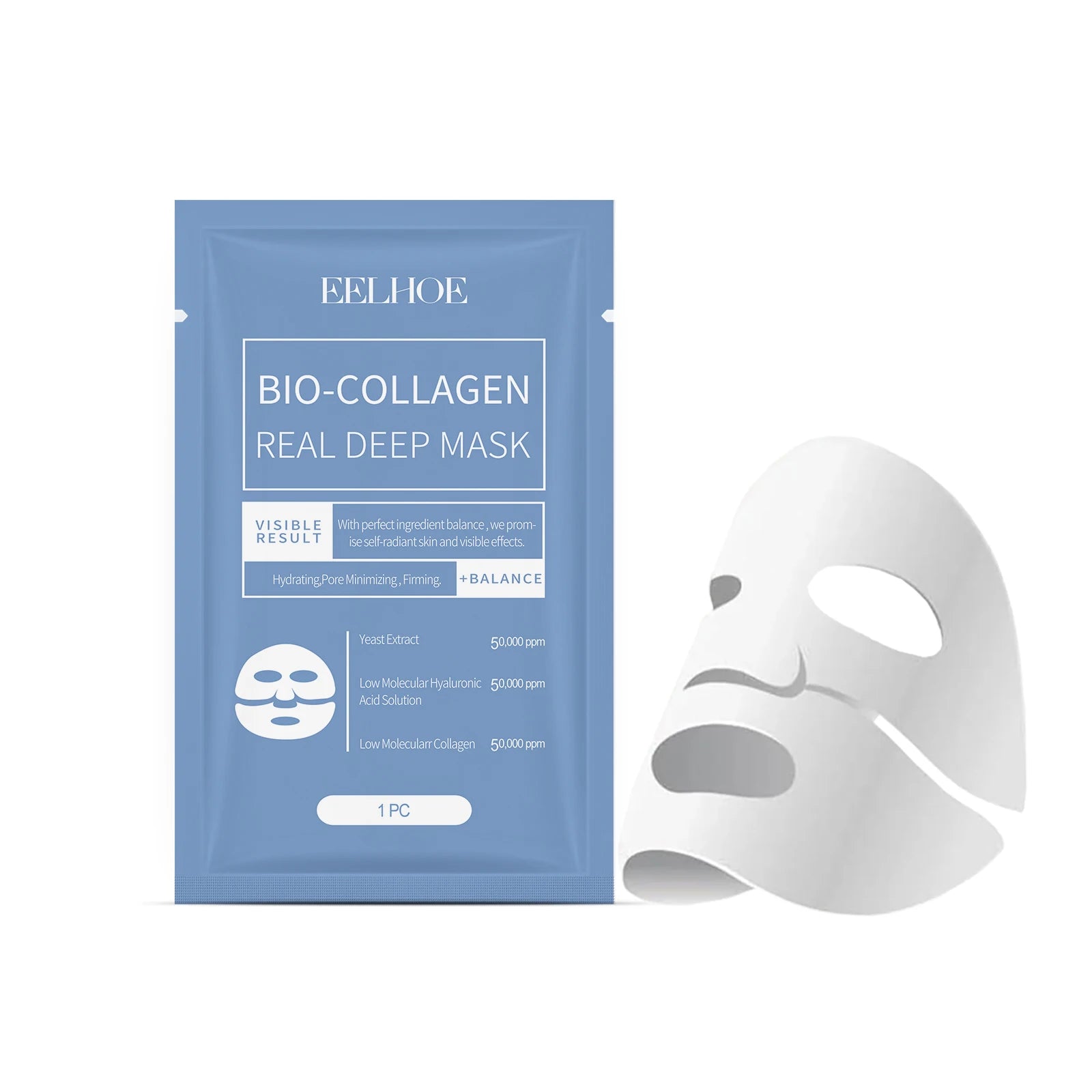 EELHOE Bio Collagen Face Mask Brightening Firm Skin Barrier Repair Shrink Pores Professional Facial Moisturizer Face Mask Sheets