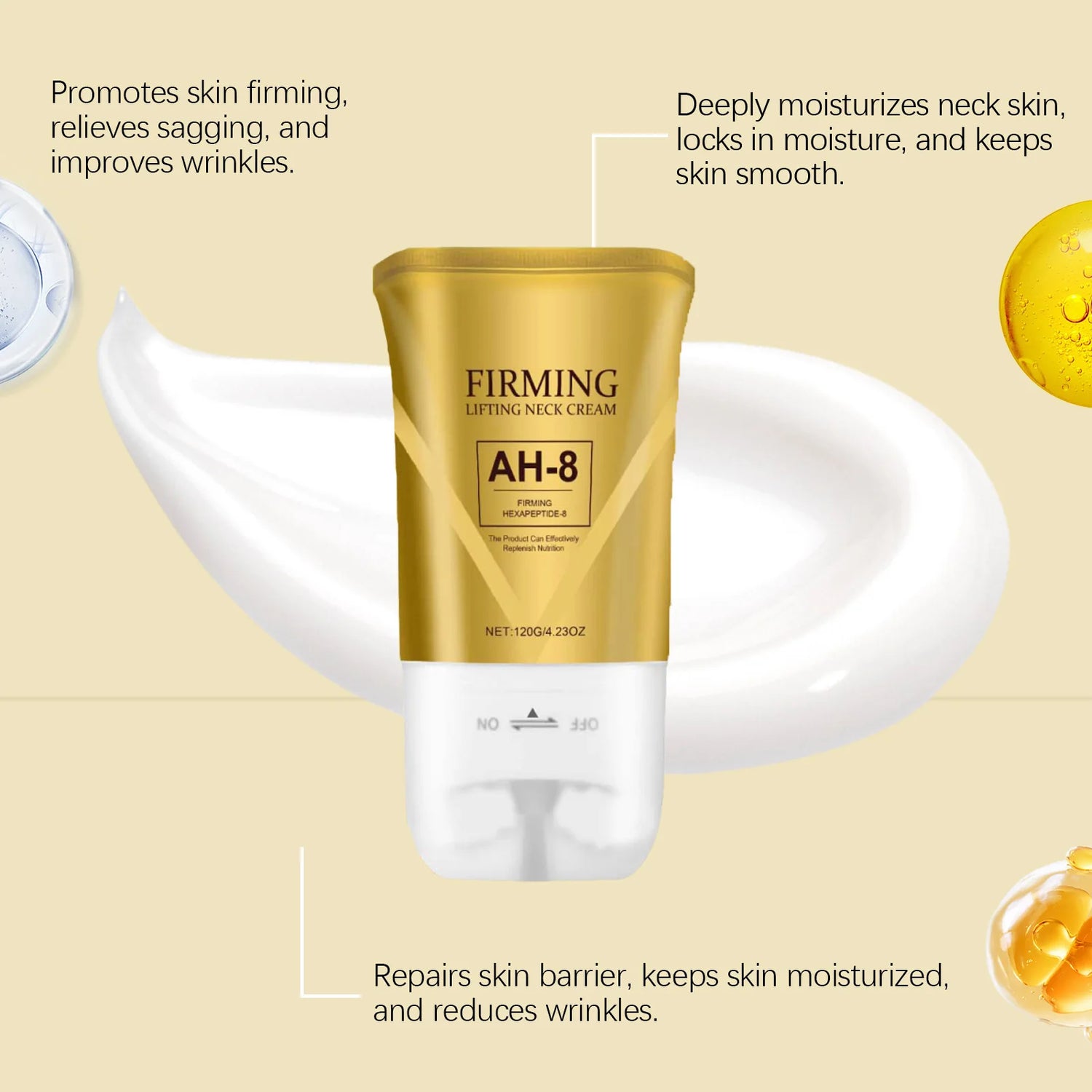 Neck Tightening Roller Cream Lifting Firming Fade Fine Lines Keep Smoothing Moisturizing Massage Brighten Neck Skin Care Creams