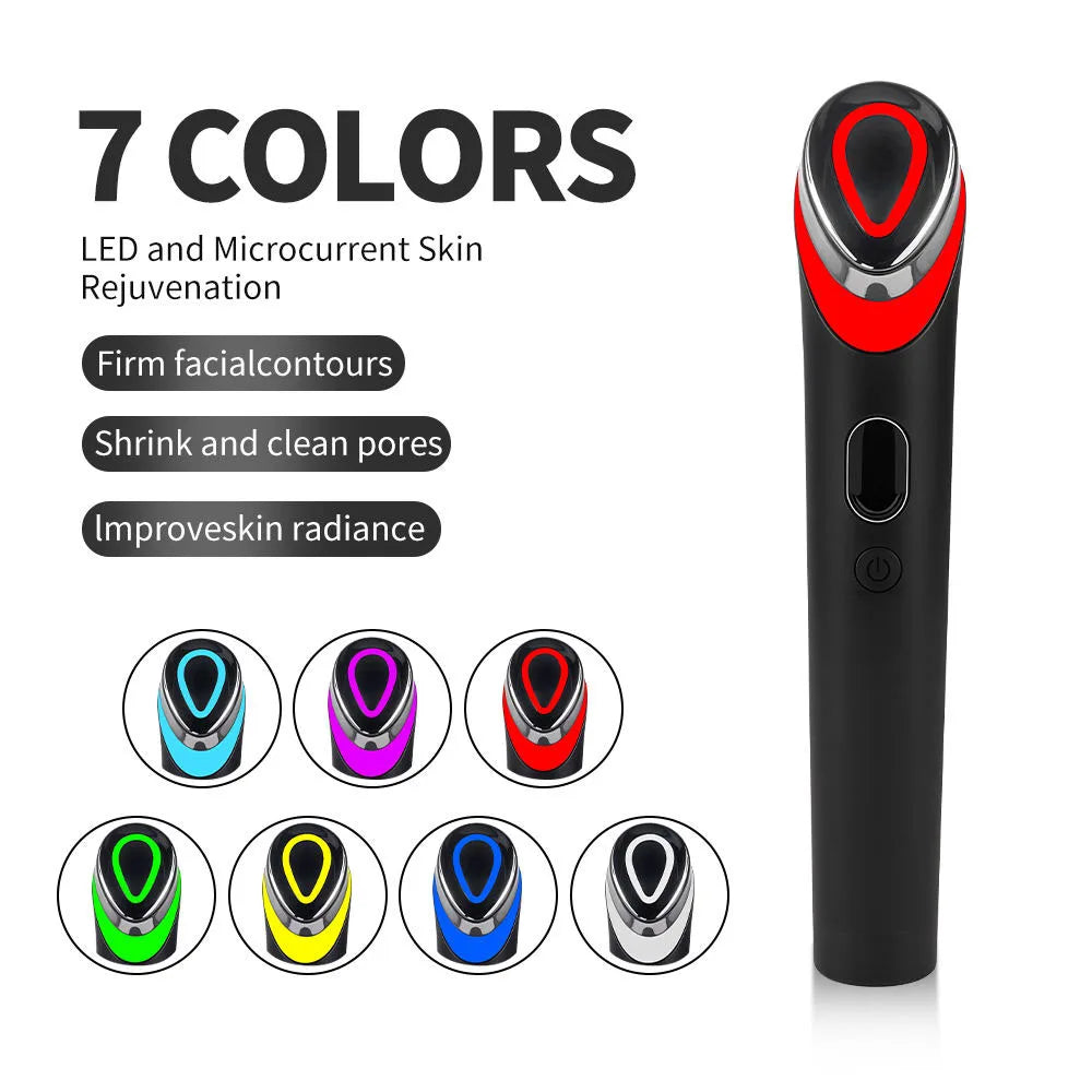 NEW Booster Pro Led Facial Light Therapy 7 Colors Eye Beauty Wand Red Light Eye Massager for Skincare &amp; Blue Rejuvenation Tool