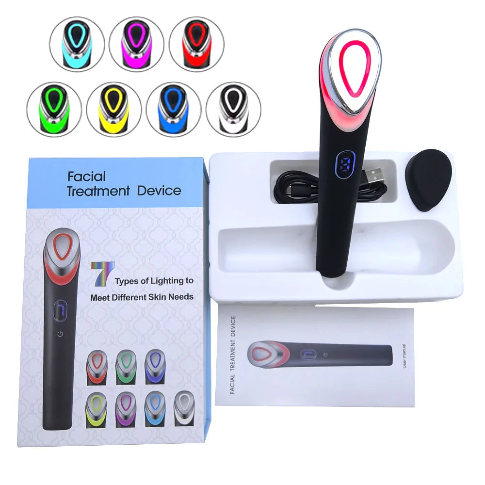 NEW Booster Pro Led Facial Light Therapy 7 Colors Eye Beauty Wand Red Light Eye Massager for Skincare &amp; Blue Rejuvenation Tool