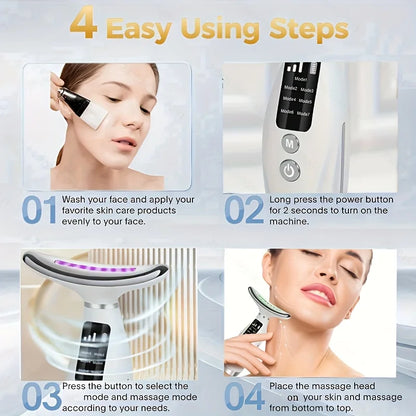 7 Colors LED Lights Face Neck Beauty Device Vibration Massage Improve Neck Lines Home Use Face Lifting Machine