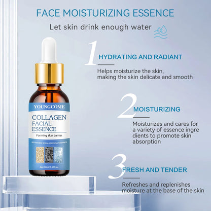 Collagen Face Serum Skincare Moisturizing Soothing Nourishing Firming Lifting Face Serum Pore Shrink Whitening Smooth Skin Care