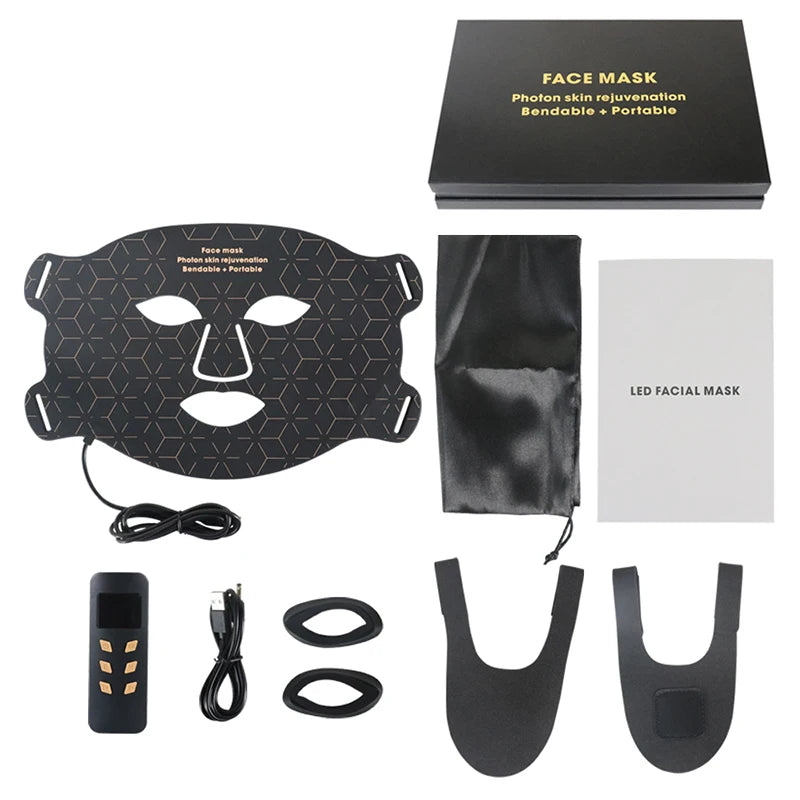 Hot Sale 4 Colors 460NM 590NM 630NM 850NM NIR Near Infrared LED Facial Face Red Light Therapy Mask