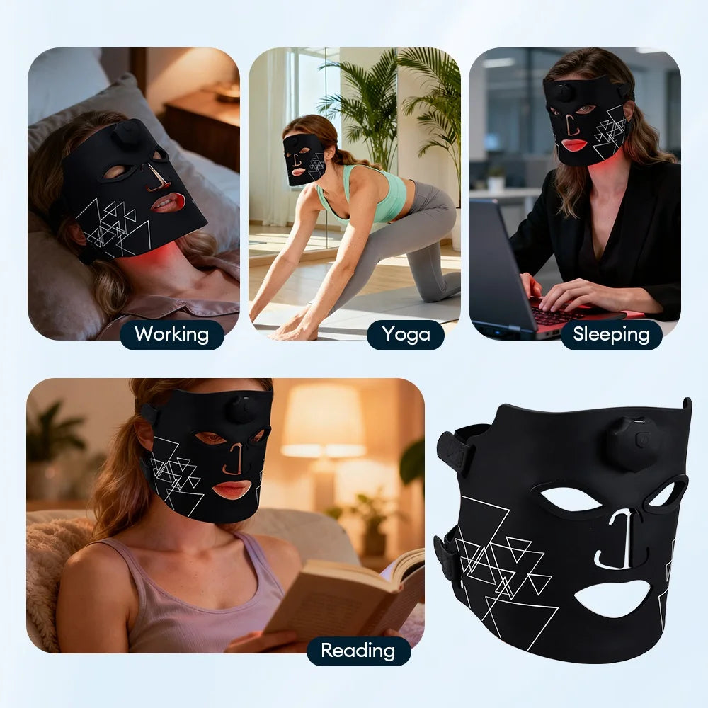 LED Silicone Mask 7 Color LED Facial Beauty Mask Photon Face Mask Anti-aging Repair Skin Firming Silicone Face Mask Machine