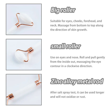 2pcs Double-end Gua Sha Massage Roller Neck Face Board Facial Skin Lifting Scraper Anti-Wrinkle Beeswax Stone Scraping Massager