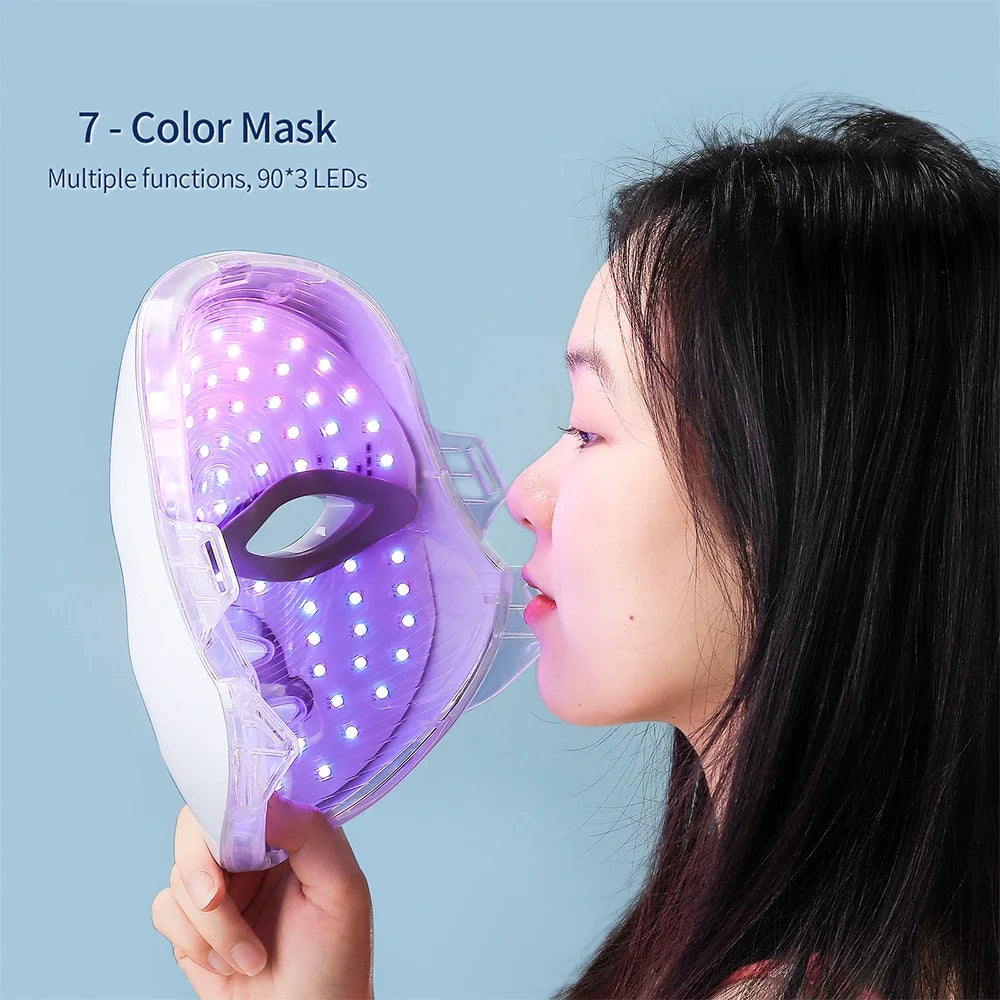 Facial LED Mask 7 Colors LED Face Mask LED Repair Skin Beauty Machine Wireless Use
