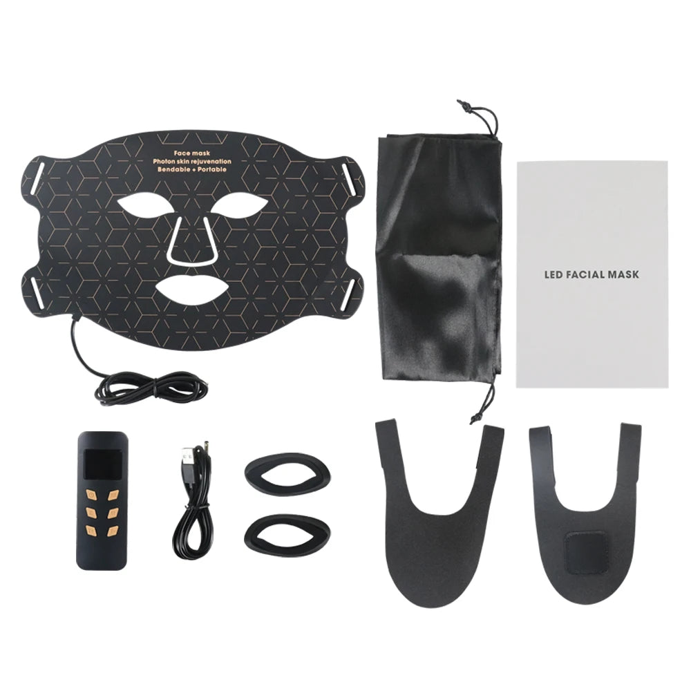 Hot Sale 4 Colors 460NM 590NM 630NM 850NM NIR Near Infrared LED Facial Face Red Light Therapy Mask