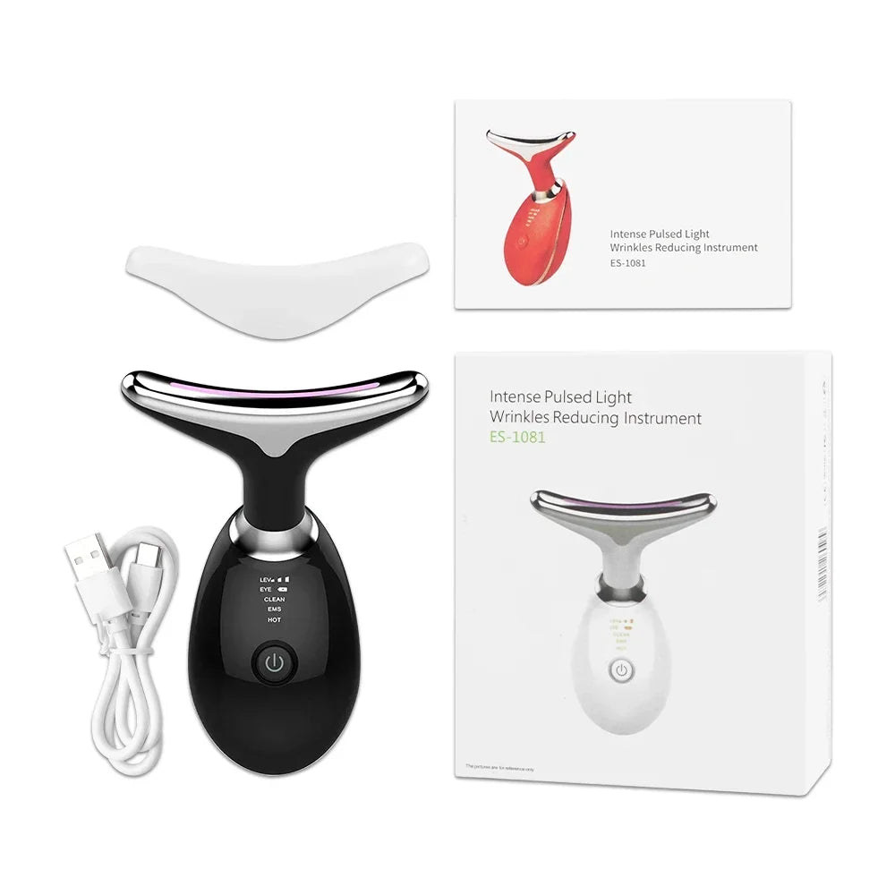 Face Neck Lift Beauty Device EMS Facial Massager LED Light Therapy Double Chin Remover Skin Rejuvenation