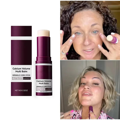Calcium Volume Multi Balm Korean Skincare Stick,Face &amp; Eye Cream,Collagen Deep Moisturizing Anti-Wrinkle,Suitable for Pre Makeup