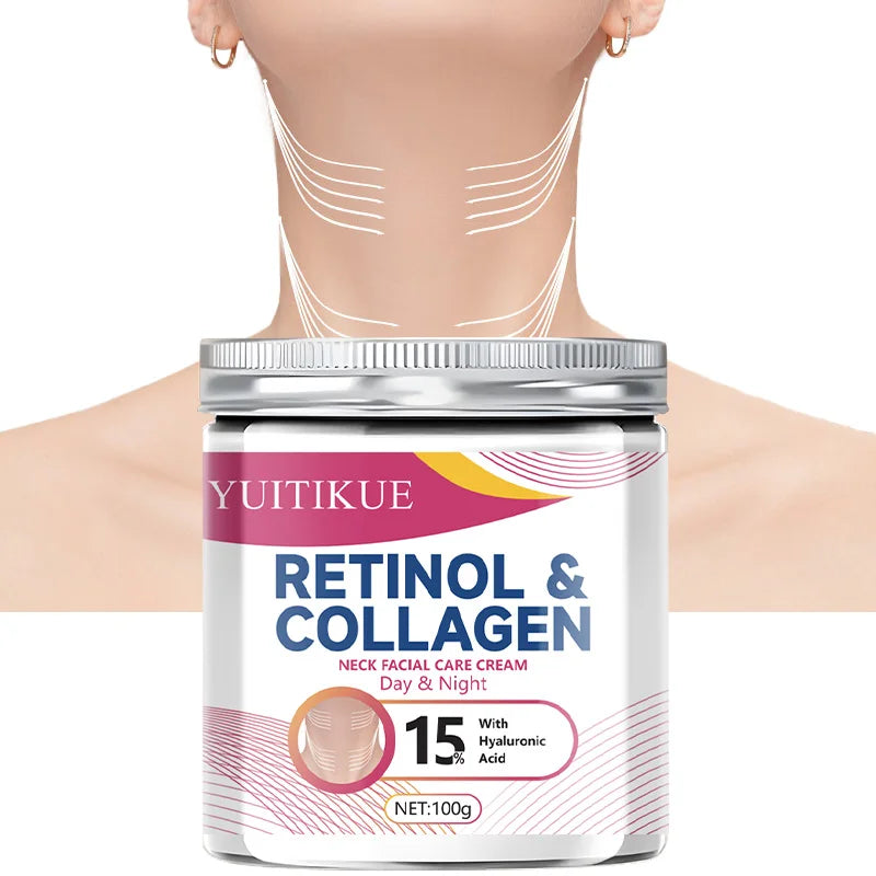 Collagen neck cream that reduces neck wrinkles, lifts and firms the skin, and moisturizes to beautify the neck.