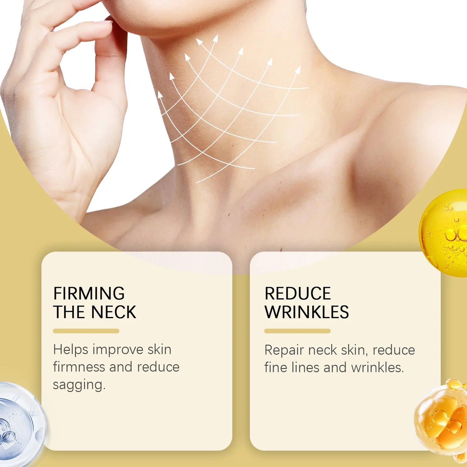 Neck Tightening Roller Cream Lifting Firming Fade Fine Lines Keep Smoothing Moisturizing Massage Brighten Neck Skin Care Creams