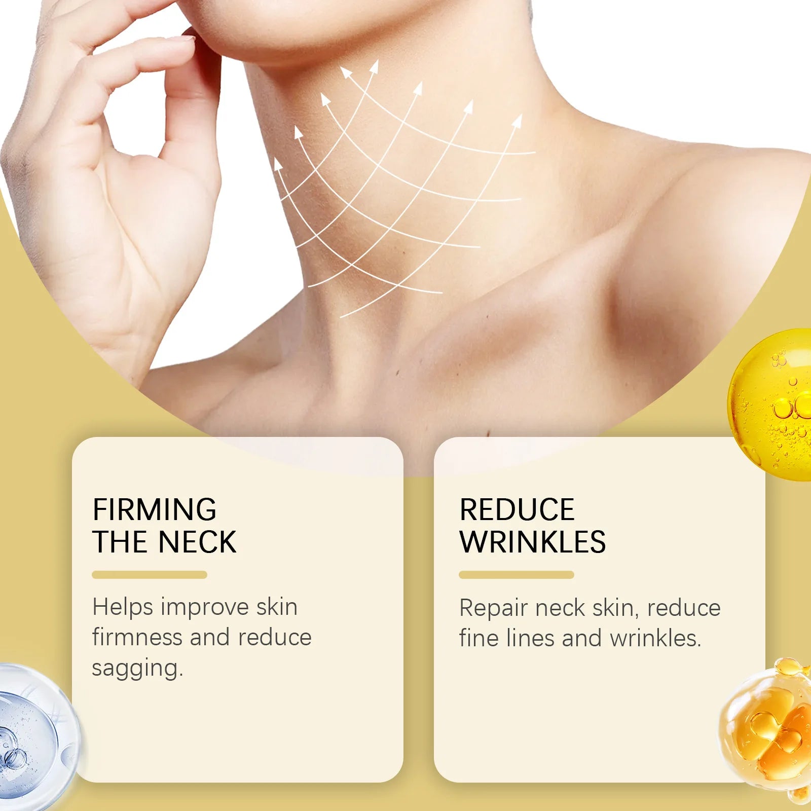 Neck Tightening Roller Cream Lifting Firming Fade Fine Lines Keep Smoothing Moisturizing Massage Brighten Neck Skin Care Creams