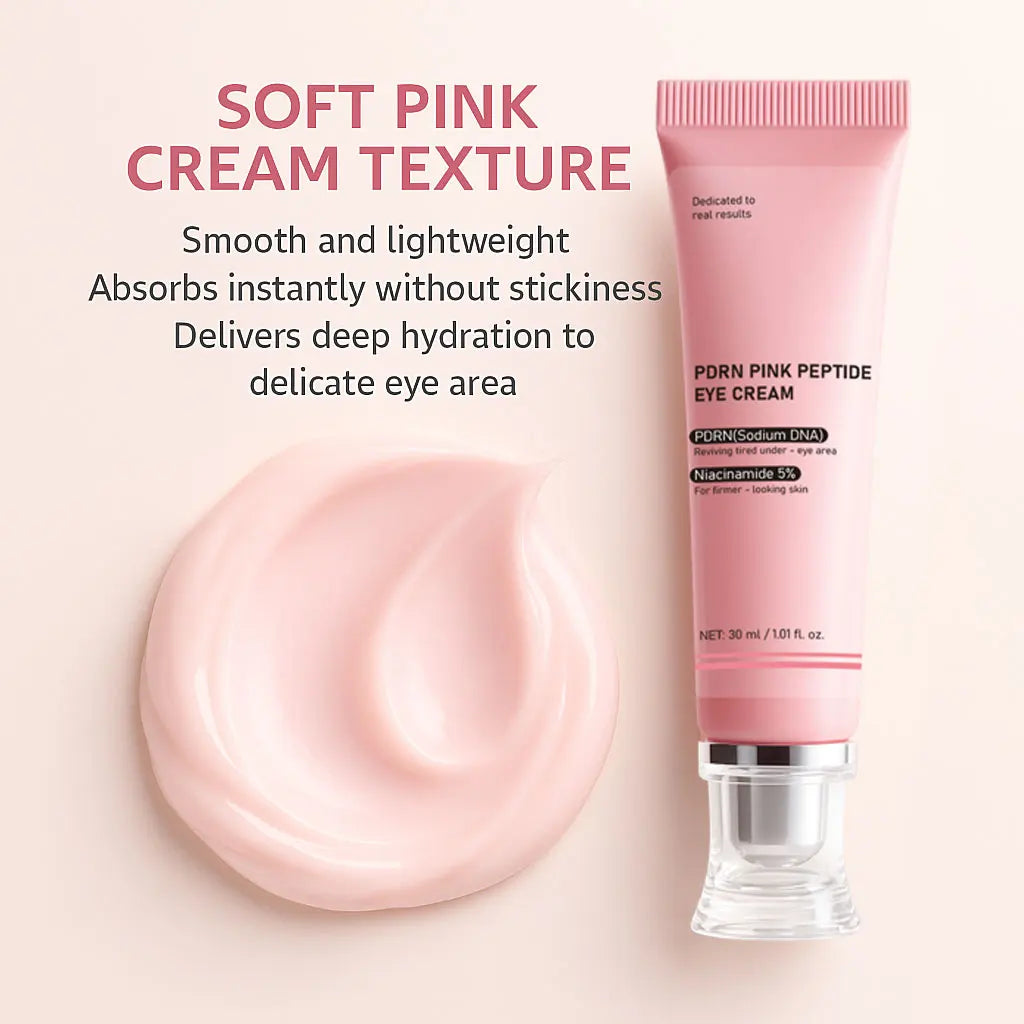 PDRN Pink Peptide Eye Cream 30ml for Women Reduces Dark Circles &amp; Wrinkles, Lifting and Firming, Deep Moisturizing