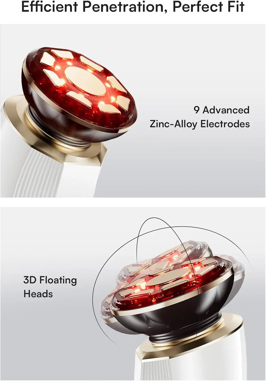 Three in one red light facial and neck beauty device, a skincare tool that eliminates skin swelling and tightens the skin