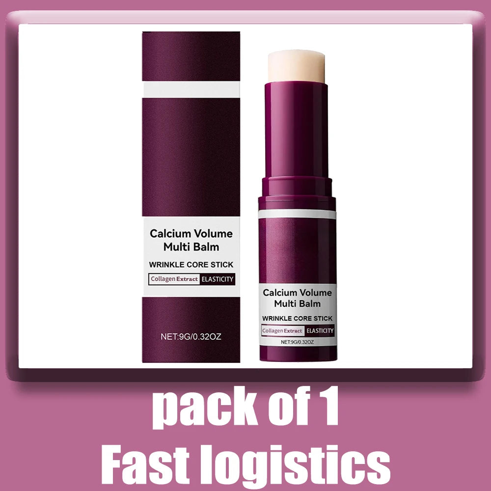 Calcium Volume Multi Balm Korean Skincare Stick,Face &amp; Eye Cream,Collagen Deep Moisturizing Anti-Wrinkle,Suitable for Pre Makeup