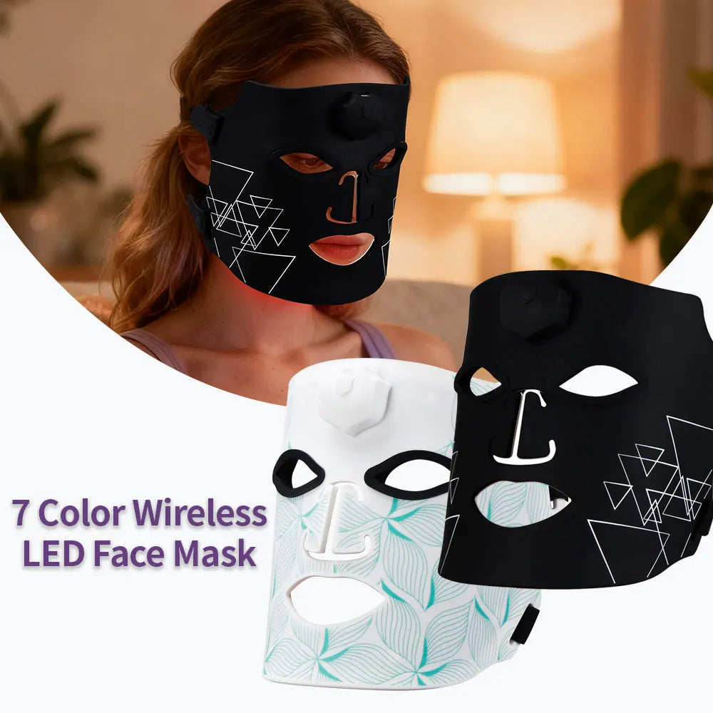 LED Silicone Mask 7 Color LED Facial Beauty Mask Photon Face Mask Anti-aging Repair Skin Firming Silicone Face Mask Machine