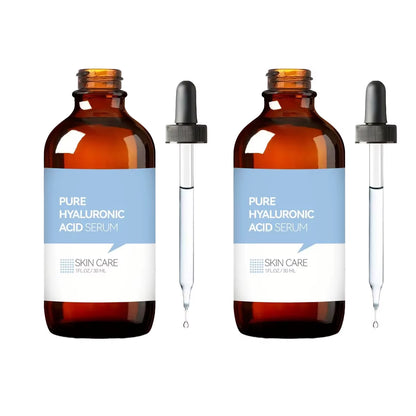 Revitalize Your Skin with 2 PCS Pure Hyaluronic Acid Essence Liquid - Intense Moisturizing Power for Enhanced Elasticity - 1 Ounce