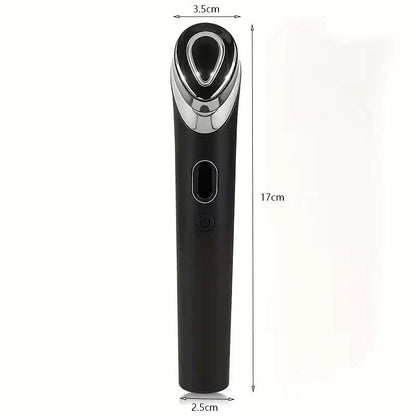 Age-R Booster Pro black anti-wrinkle facial massager device with ergonomic handle and silver detailing, compact design 17cm long