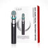 Anti-aging device with a black and silver handheld body, turquoise LED rings, and matching retail packaging