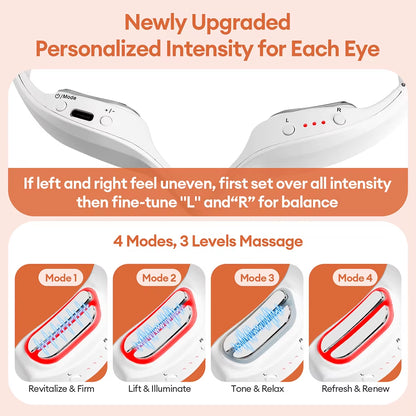 Electric 3D Eyes Massager EMS Eye Massage Glasses Red Light Eye Care Lighten Dark Circles Eye Relax Massager