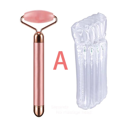 Revitalize Your Skin with the New Electric Vibrating Jade Roller Massager - Slimming Face Lifting Rose Quartz 3D Facial Tool