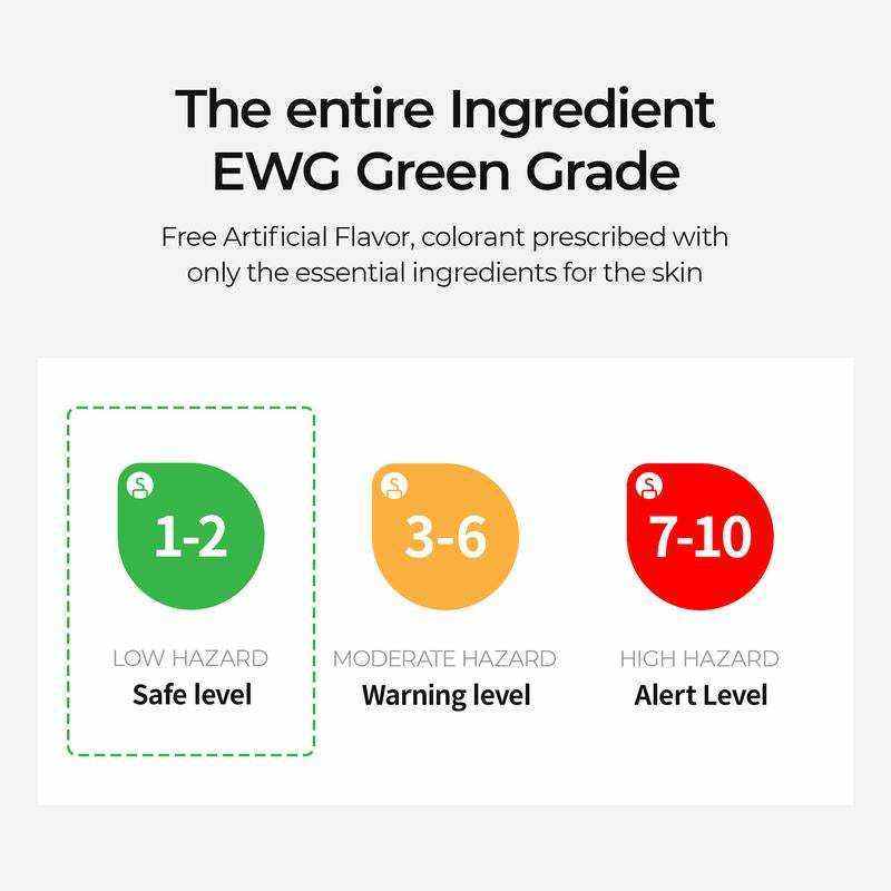 Brightening Nourishing Cream product graphic showing an EWG green grade chart with low, moderate and high hazard levels