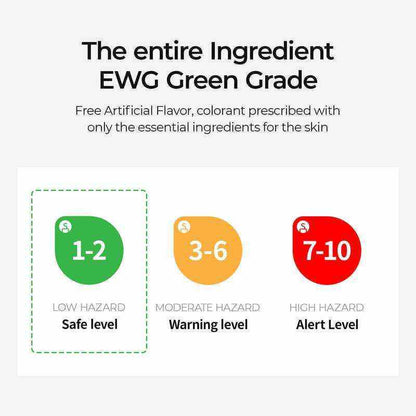 Brightening Nourishing Cream product graphic showing an EWG green grade chart with low, moderate and high hazard levels
