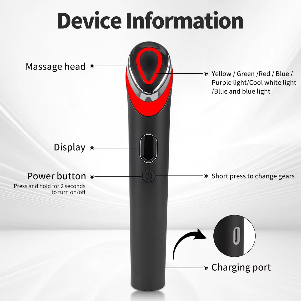 Revitalize Your Skin with the Age-R Booster Pro: 7 Colors EMS Microcurrent Facial Massager for Youthful Glow and Rejuvenation