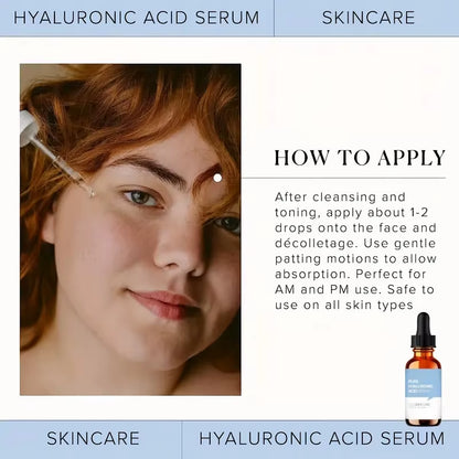 Revitalize Your Skin with 2 PCS Pure Hyaluronic Acid Essence Liquid - Intense Moisturizing Power for Enhanced Elasticity - 1 Ounce
