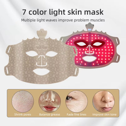 7 Colors LED Photon Beauty Mask Instrument USB Electronic Mask Rejuvenation Lightens Fine Lines Brighten Skin Tone Repair Skin