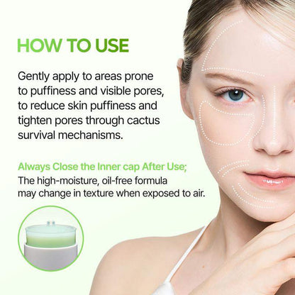CACTOX PORE RELIEF MULTI BALM skincare stick shown as a small round pale green and white balm container
