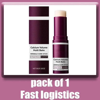 Calcium Volume Multi Balm purple wrinkle core stick with cream balm tip and matching box
