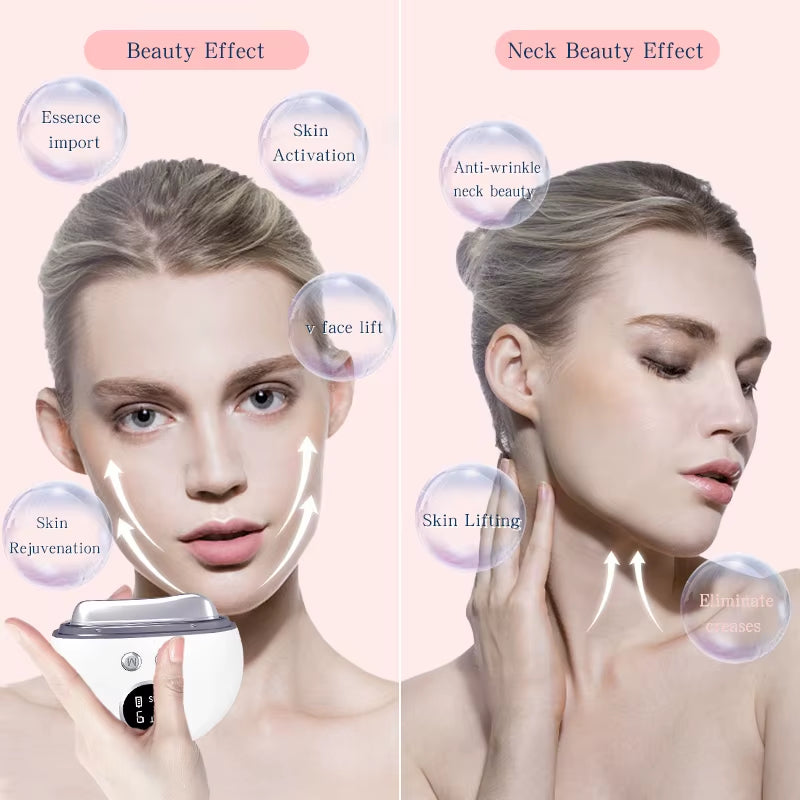 Revitalize Your Skin with the Warm Gua Sha Massage Beauty Device – Featuring EMS Microcurrent, Vibration, LED Light Therapy, and 9 Custom Modes for Ultimate Skin Tightening