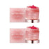 Collagen Jelly Cream in a pink gel jar beside matching boxes, with shiny transparent jelly texture and metallic rose-gold base