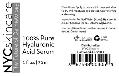 100% Pure Hyaluronic Acid Serum