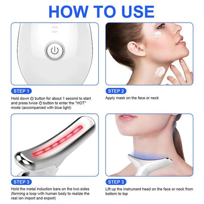 Revitalize Your Skin with the USB Facial Massager - EMS Photon Therapy for Neck and Facial Lifting, Double Chin Reduction, and Firming