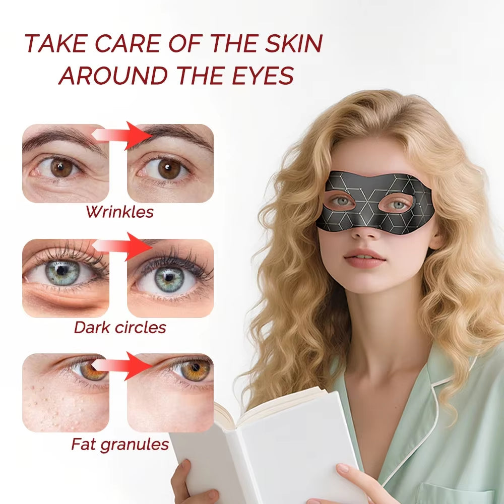 Revitalize Your Eyes with the Red Light Silicone Eye Mask - 7 Color LED Photon Therapy for Eye Fatigue, Wrinkles, and Dark Circles - Wireless Convenience!
