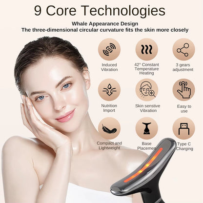 Revitalize Your Skin with the 3-in-1 LED Neck Beauty Device - Microcurrent Facial Massager for Daily Anti-Aging Skincare