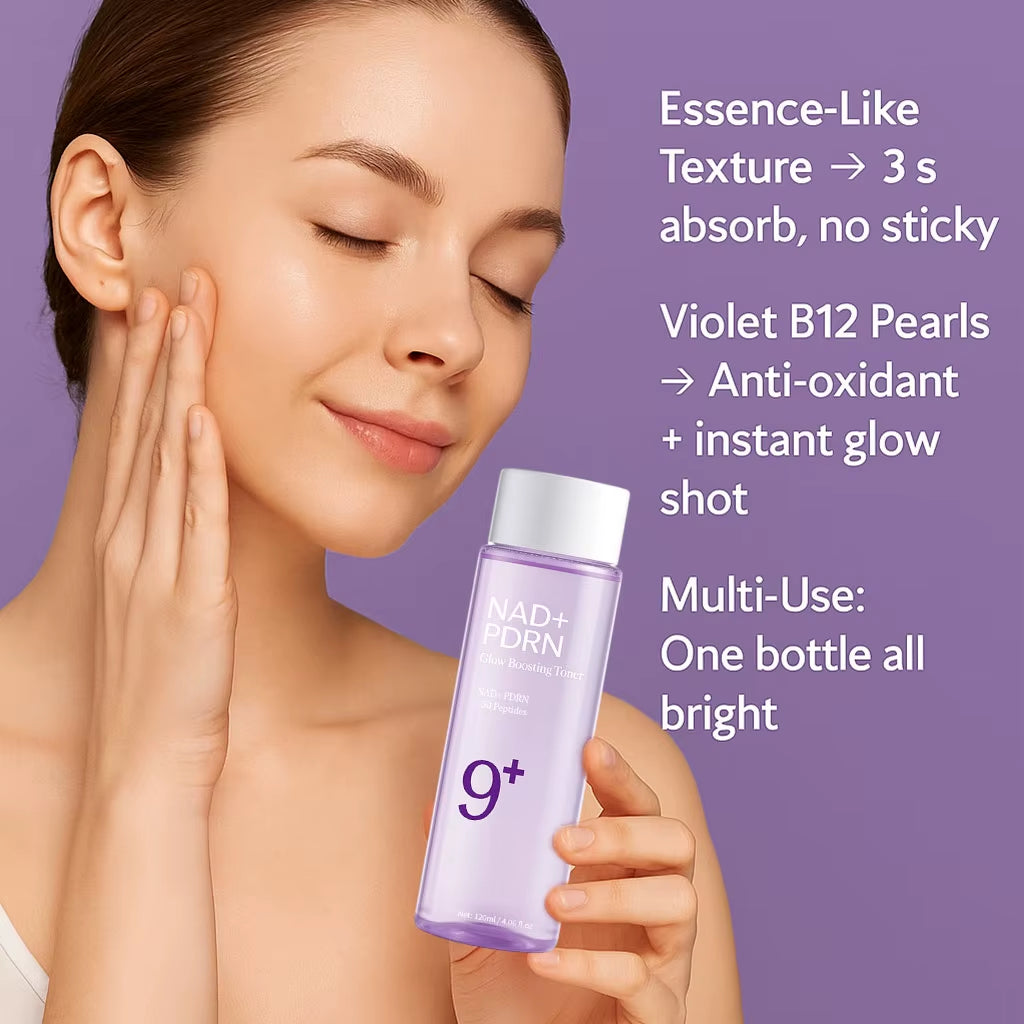 NAD+PDRN Glow Boosting Toner - Hydrate, Firm, and Revitalize Your Skin with 50+ Peptides for a Youthful Glow - 120ML