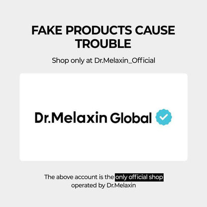 Dr.Melaxin Peel Shot brand graphic with bold black lettering and a turquoise verification badge on a white panel